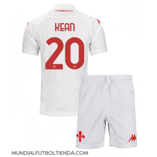 Camiseta Fiorentina Moise Kean #20 Segunda Equipación Replica 2024-25 para niños mangas cortas (+ Pantalones cortos)